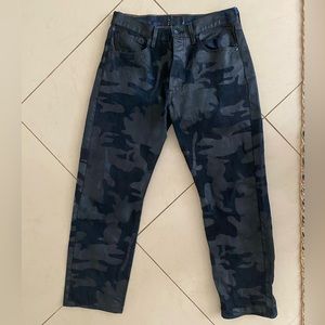 Levis 501 Jeans. Black Camo size 30